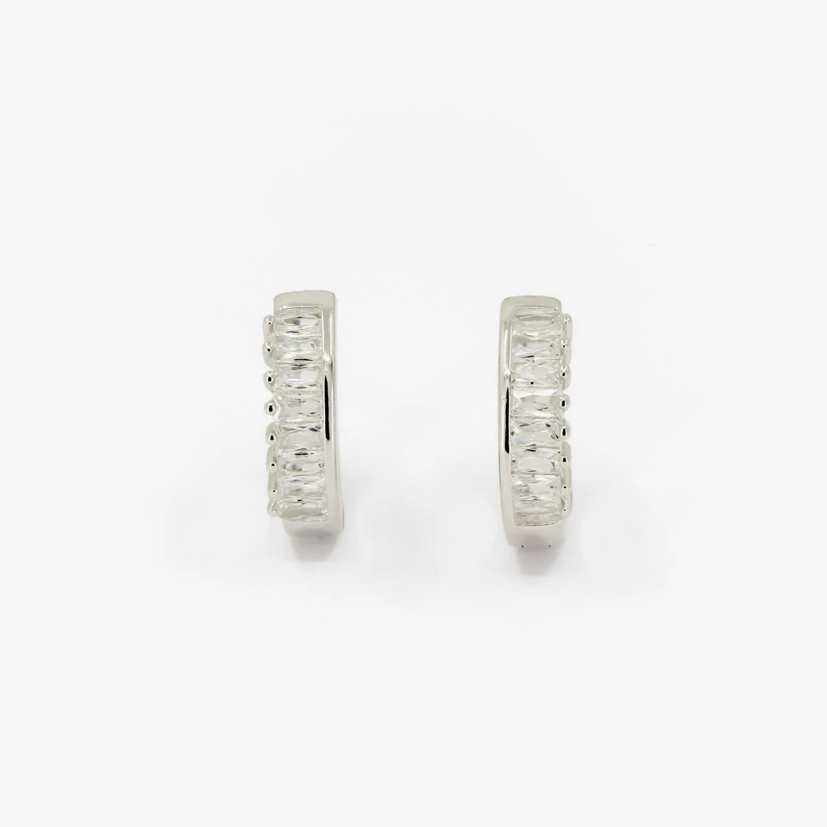 Cercei din Argint Alb de 925 cu piatra Zirconia artificial de culoare ALB