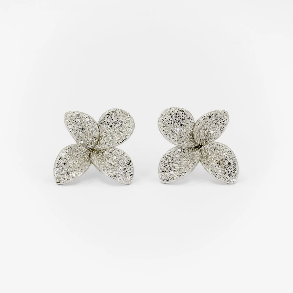 Cercei din Argint Alb de 925 cu piatra Zirconia artificial de culoare ALB