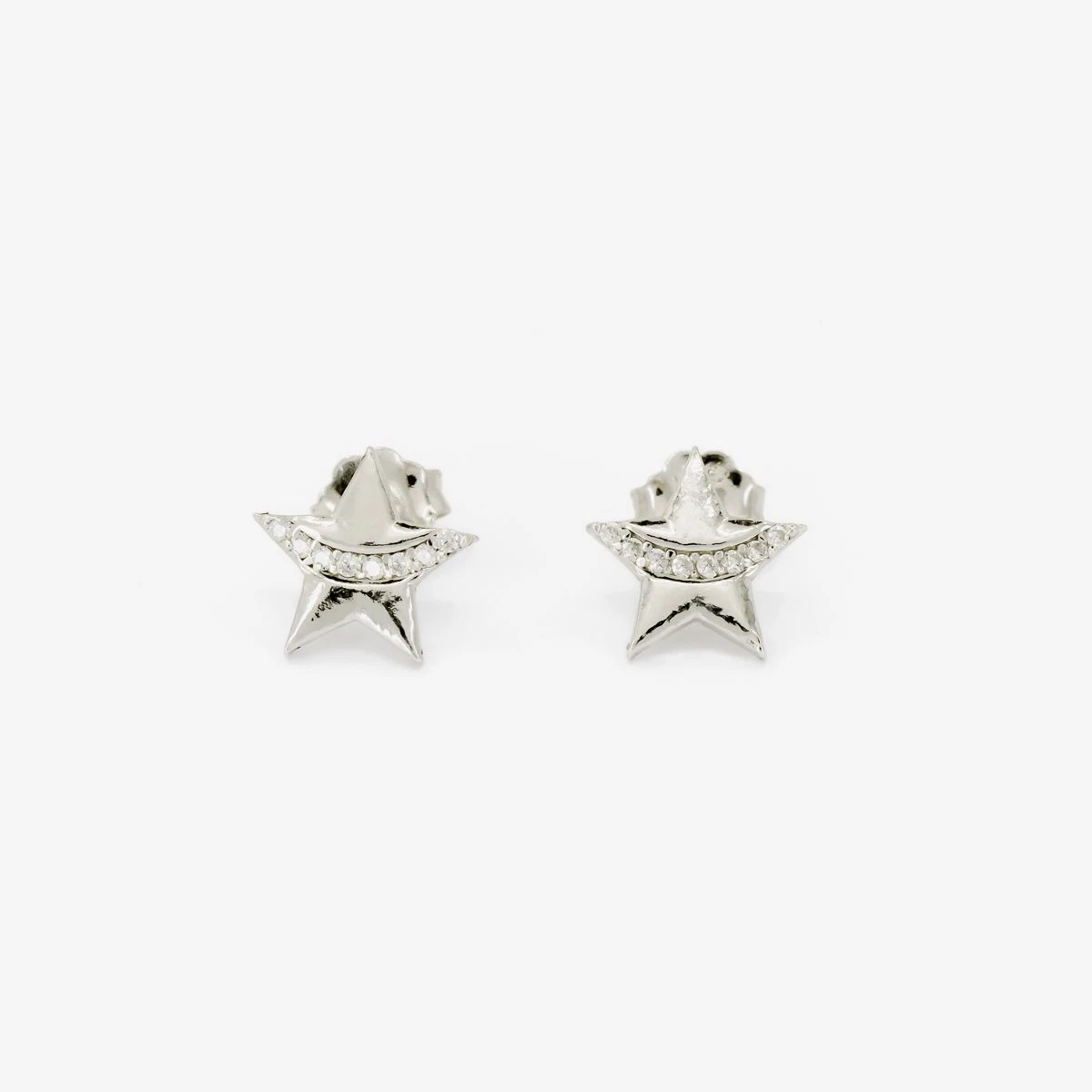 Cercei din Argint Alb de 925 cu piatra Zirconia artificial de culoare ALB