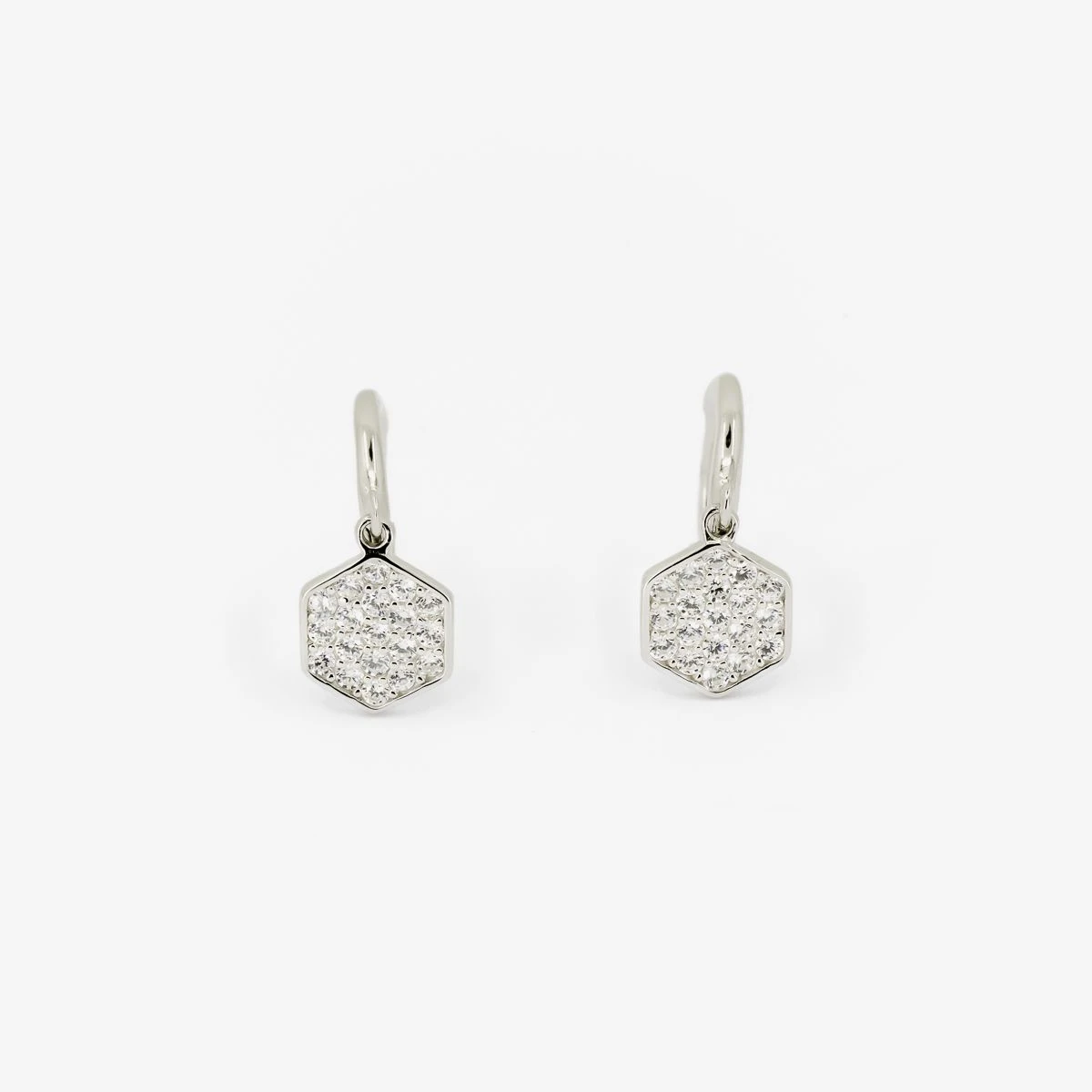 Cercei copii, din Argint Alb de 925 cu piatra Zirconia artificial de culoare ALB