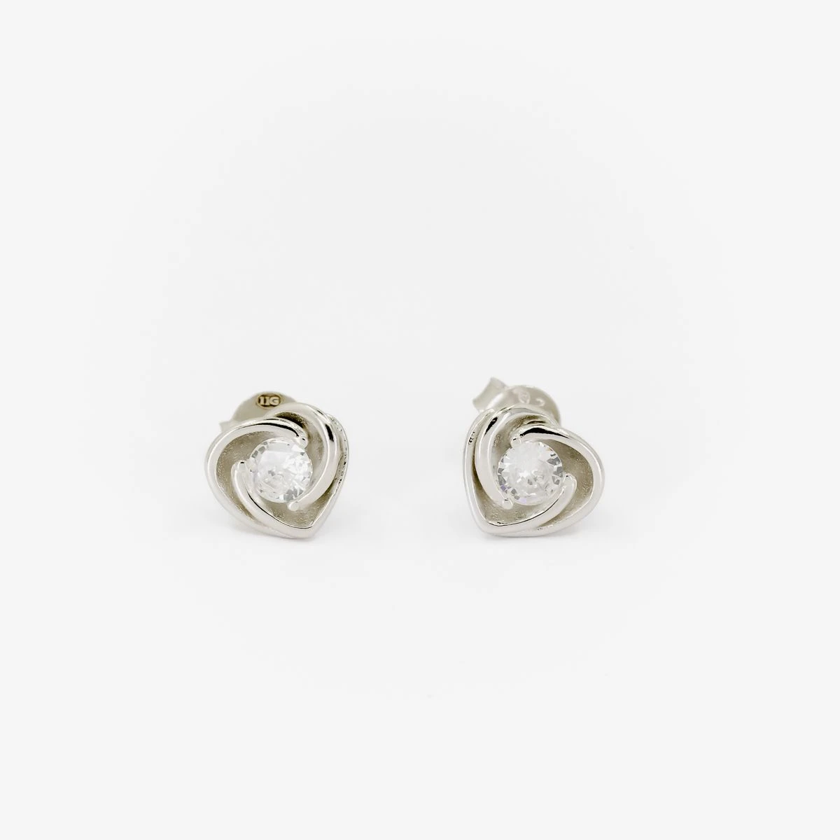 Cercei din Argint Alb de 925 cu piatra Zirconia artificial de culoare ALB