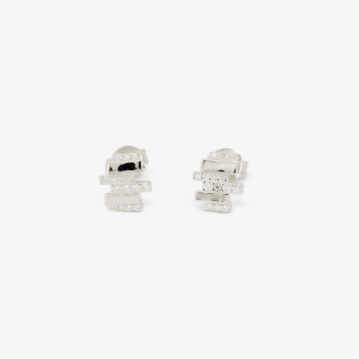 Cercei din Argint Alb de 925 cu piatra Zirconia artificial de culoare ALB