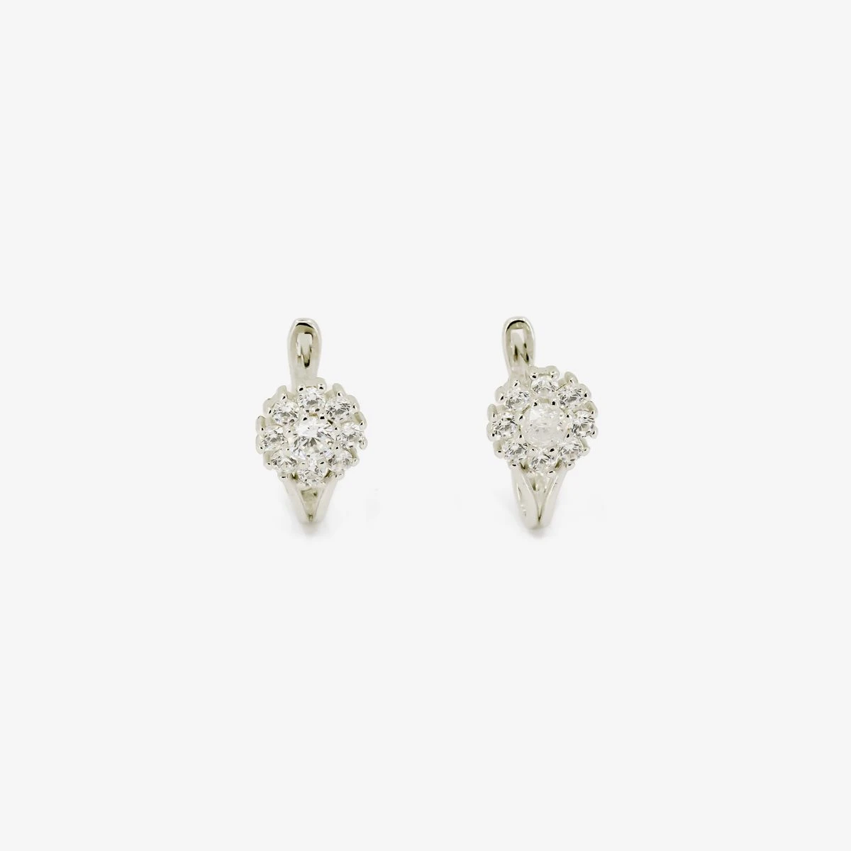 Cercei copii, din Argint Alb de 925 cu piatra Zirconia artificial de culoare ALB