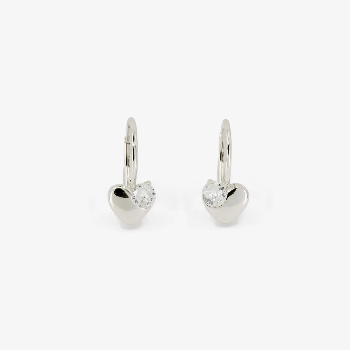Cercei copii, din Argint Alb de 925 cu piatra Zirconia artificial de culoare ALB
