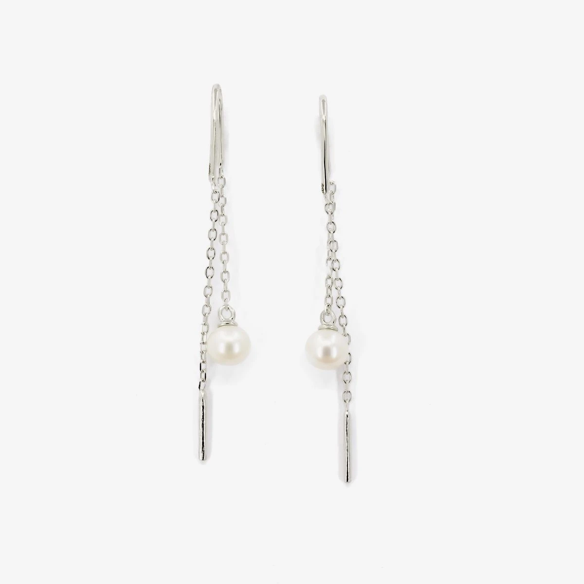 Cercei din Argint Alb de 925 cu piatra Zirconia artificial de culoare ALB