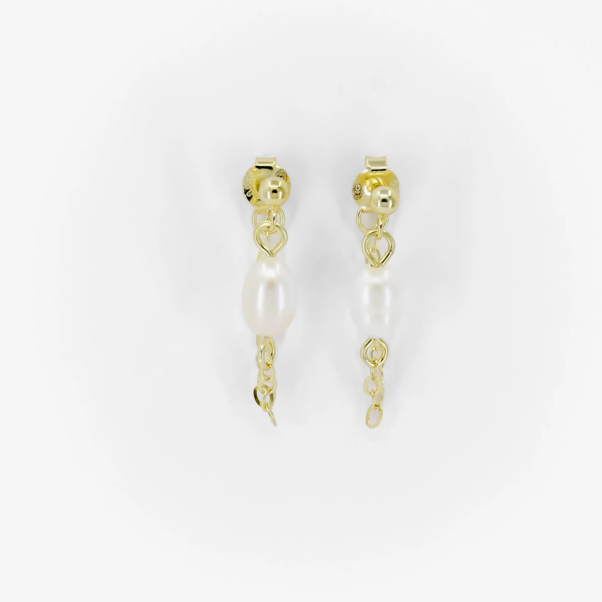 Cercei din Argint Galben de 925 cu piatra Zirconia artificial de culoare ALB