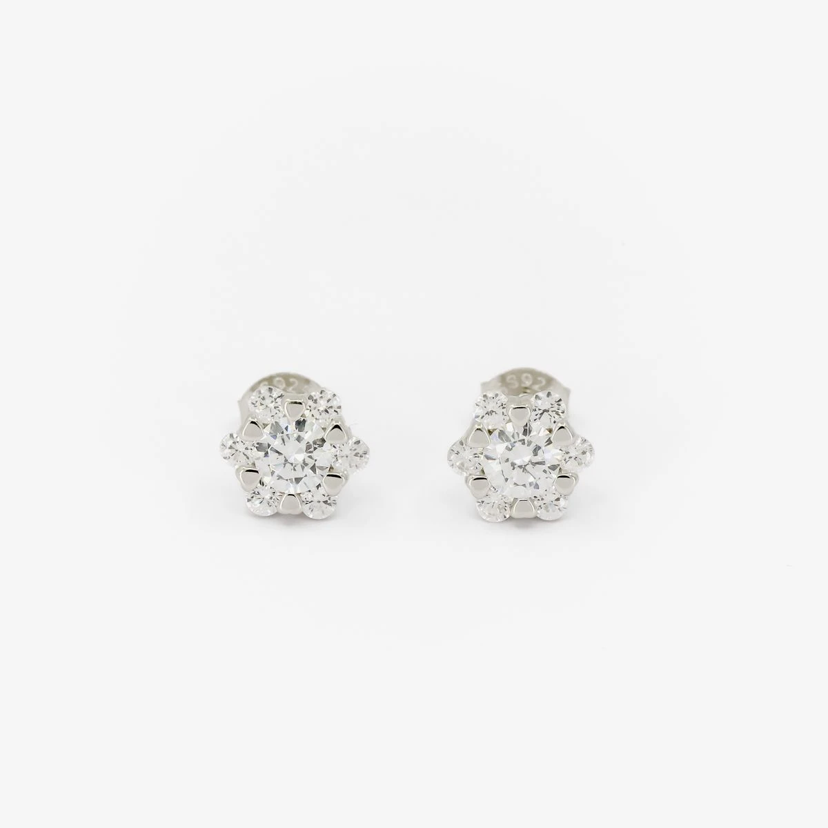 Cercei din Argint Alb de 925 cu piatra Zirconia artificial de culoare ALB