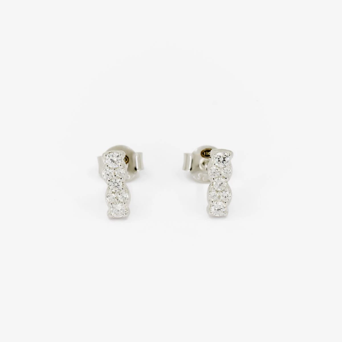 Cercei din Argint Alb de 925 cu piatra Zirconia artificial de culoare ALB