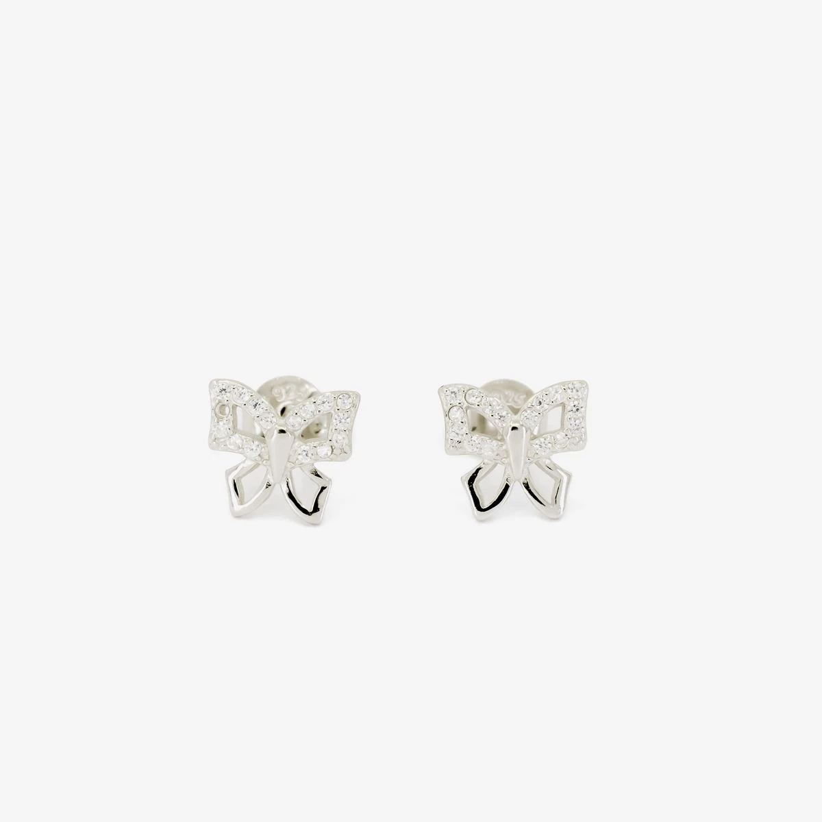 Cercei din Argint Alb de 925 cu piatra Zirconia artificial de culoare ALB