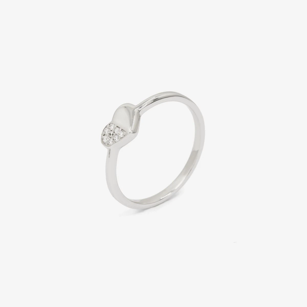 Inel din Argint Alb de 925 cu piatra Zirconia artificial de culoare ALB