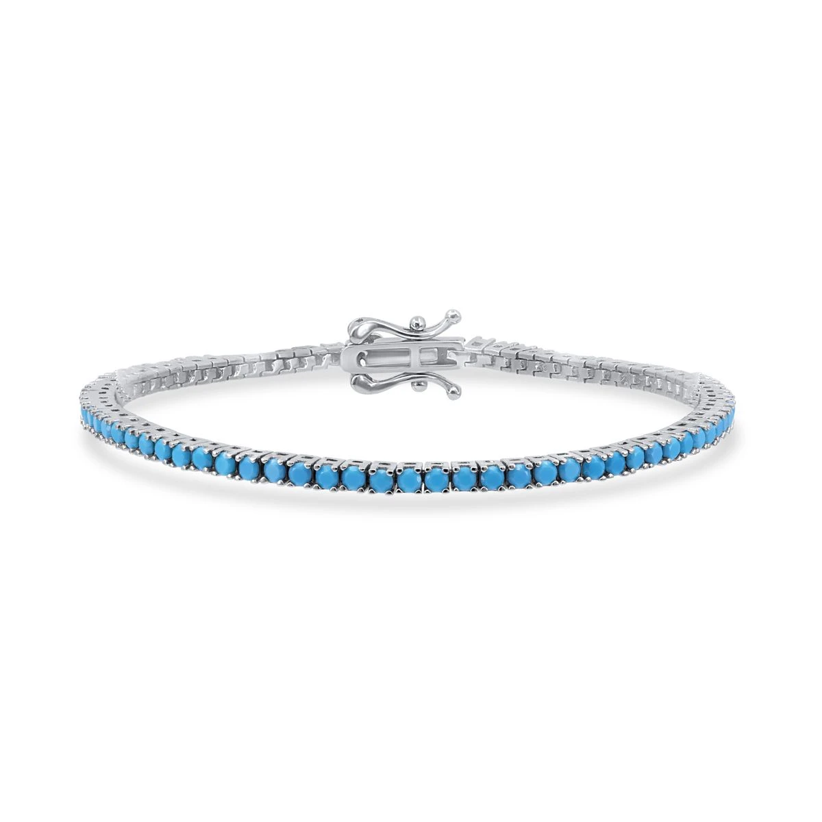 Bratara din Argint Alb de 925 cu piatra Zirconia artificial de culoare BLEU