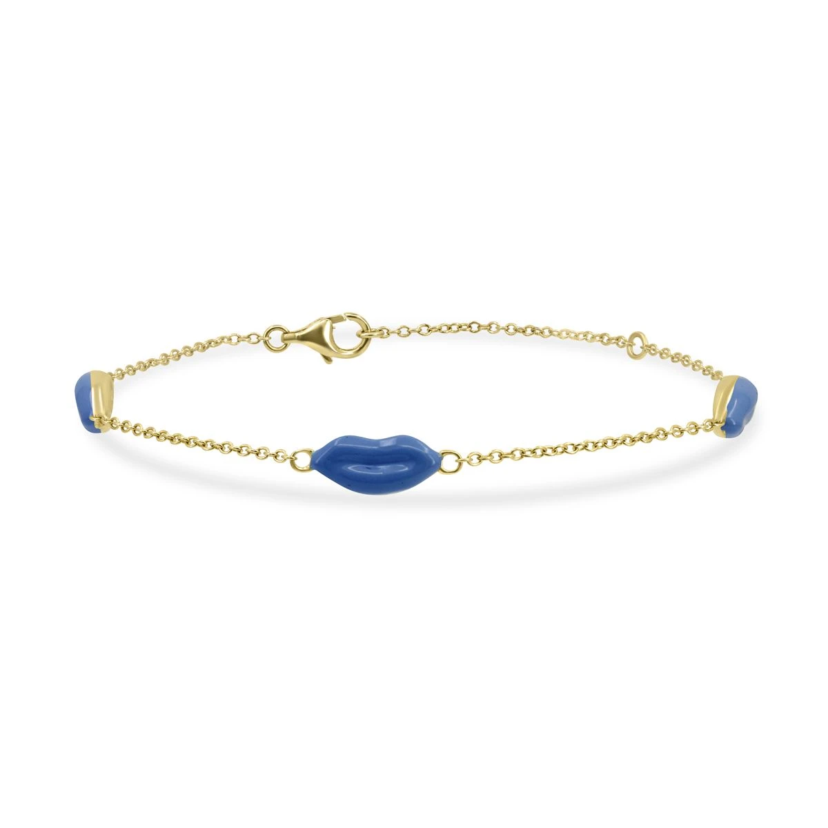 Bratara din Argint Galben de 925 cu piatra Email de culoare BLEU