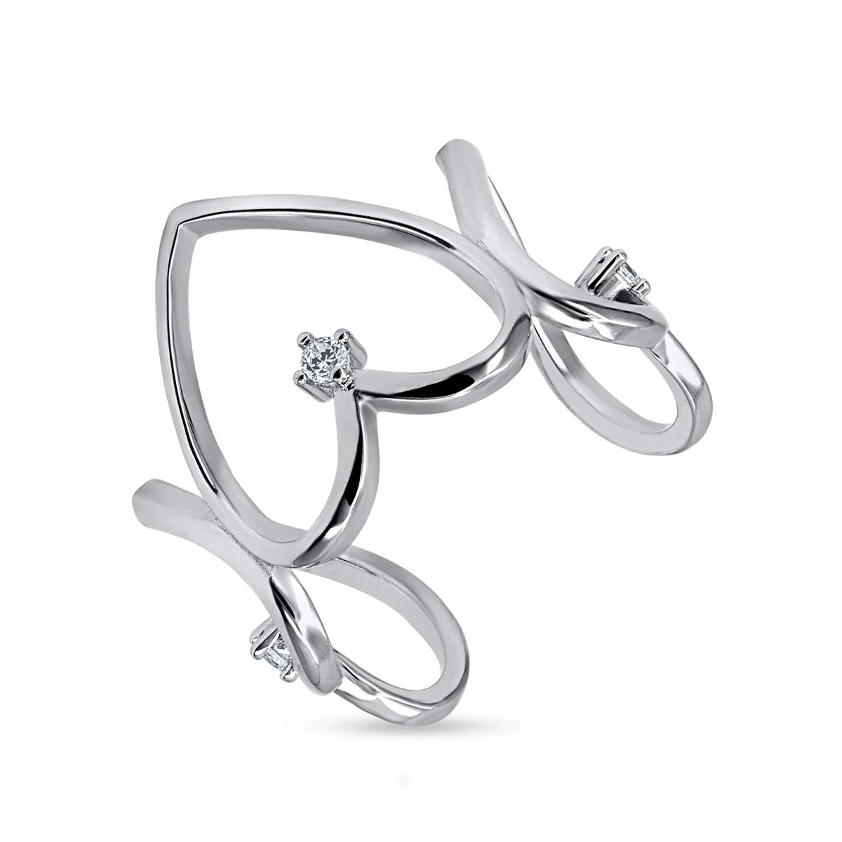Inel din Argint Alb de 925 cu piatra Zirconia artificial de culoare ALB