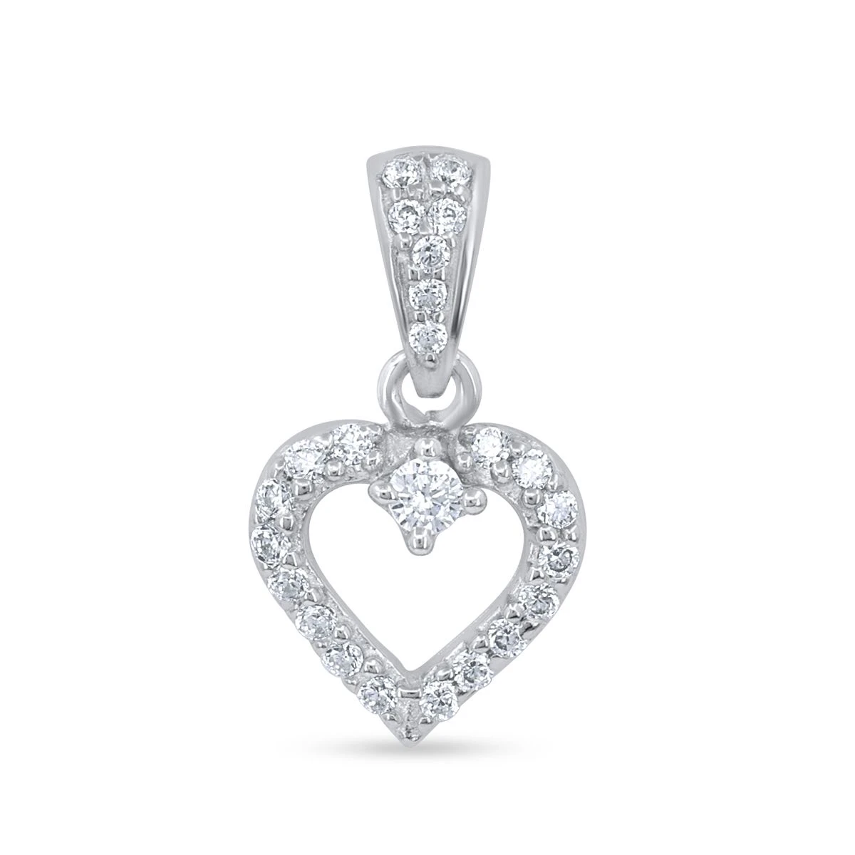 Pandantiv din Argint Alb de 925 cu piatra Zirconia artificial