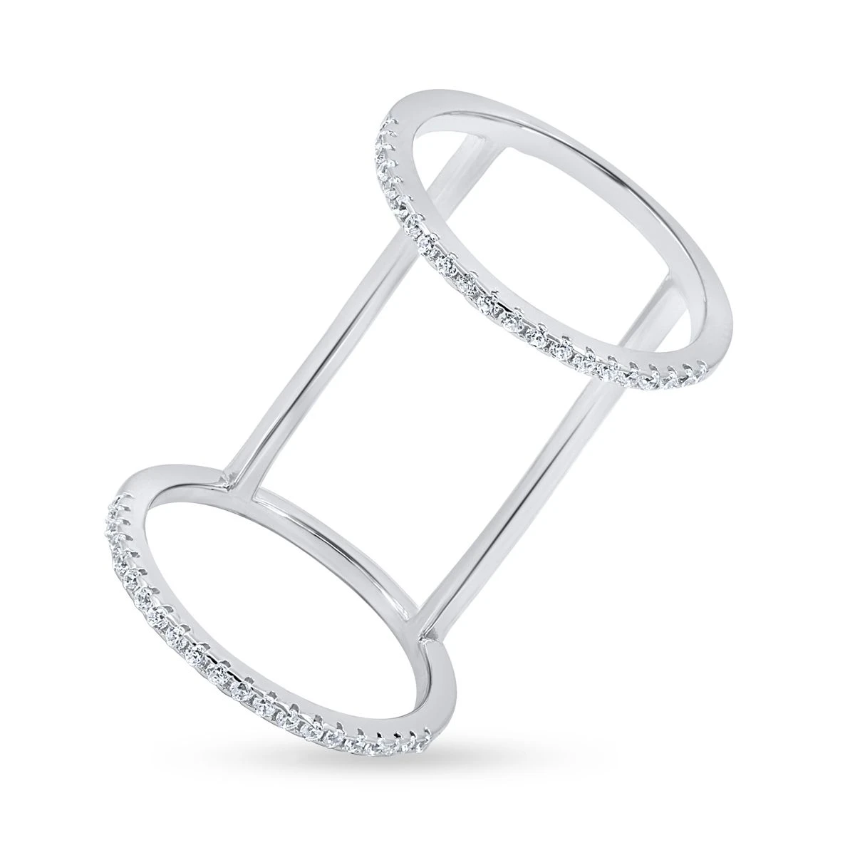 Inel din Argint Alb de 925 cu piatra Zirconia artificial de culoare ALB
