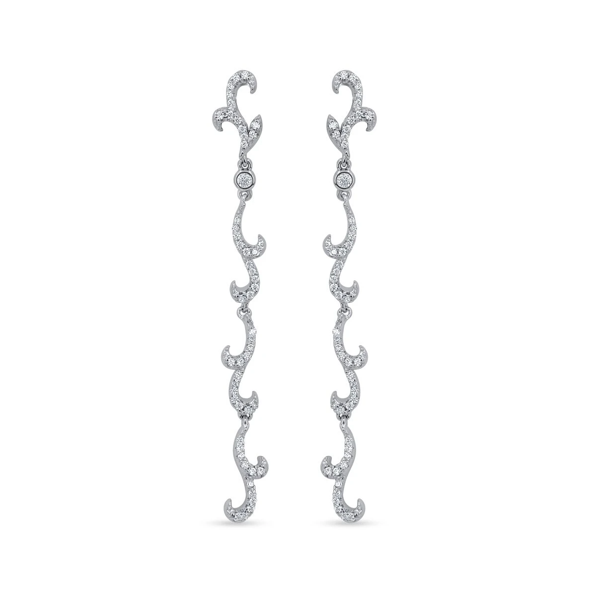 Cercei din Argint Alb de 925 cu piatra Zirconia artificial de culoare ALB