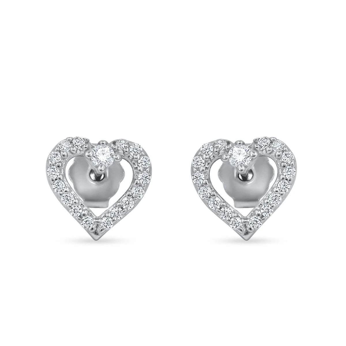 Cercei din Argint Alb de 925 cu piatra Zirconia artificial de culoare ALB