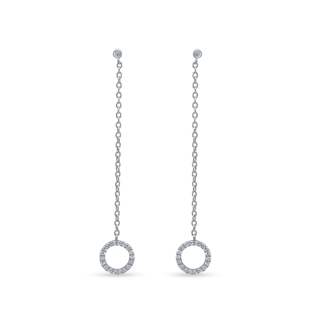 Cercei din Argint Alb de 925 cu piatra Zirconia artificial Email de culoare ALB