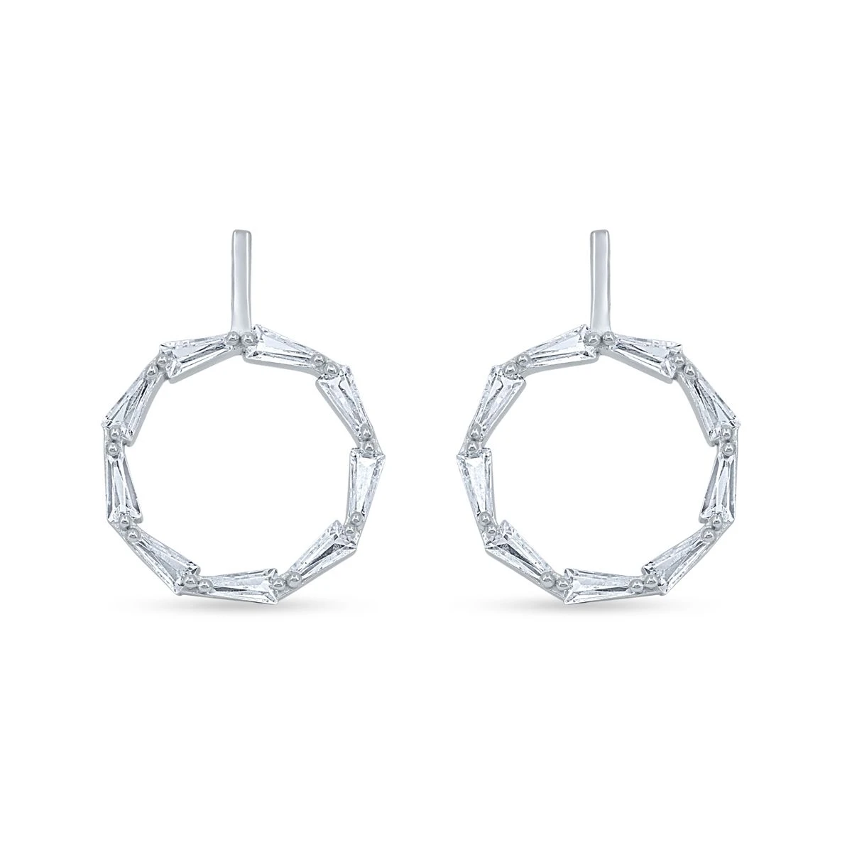 Cercei din Argint Alb de 925 cu piatra Zirconia artificial de culoare ALB