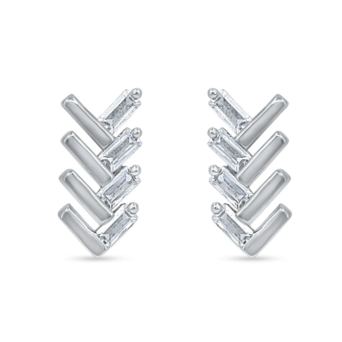 Cercei din Argint Alb de 925 cu piatra Zirconia artificial de culoare ALB