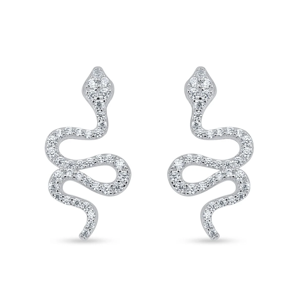 Cercei din Argint Alb de 925 cu piatra Zirconia artificial de culoare ALB