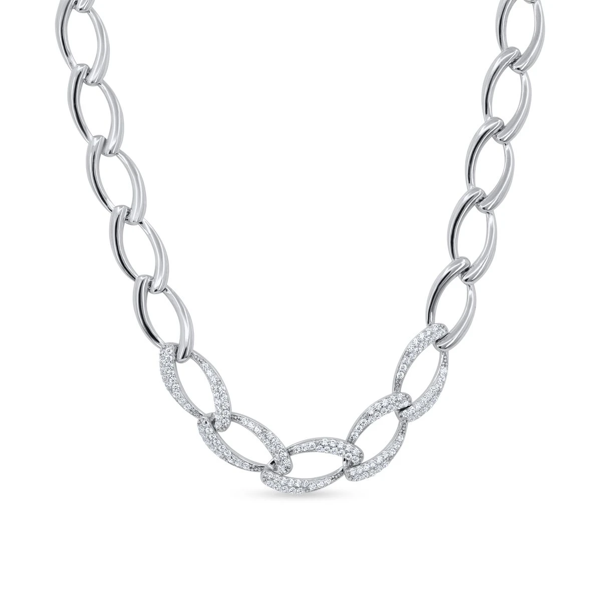 Colier din Argint Alb de 925 cu piatra Zirconia artificial