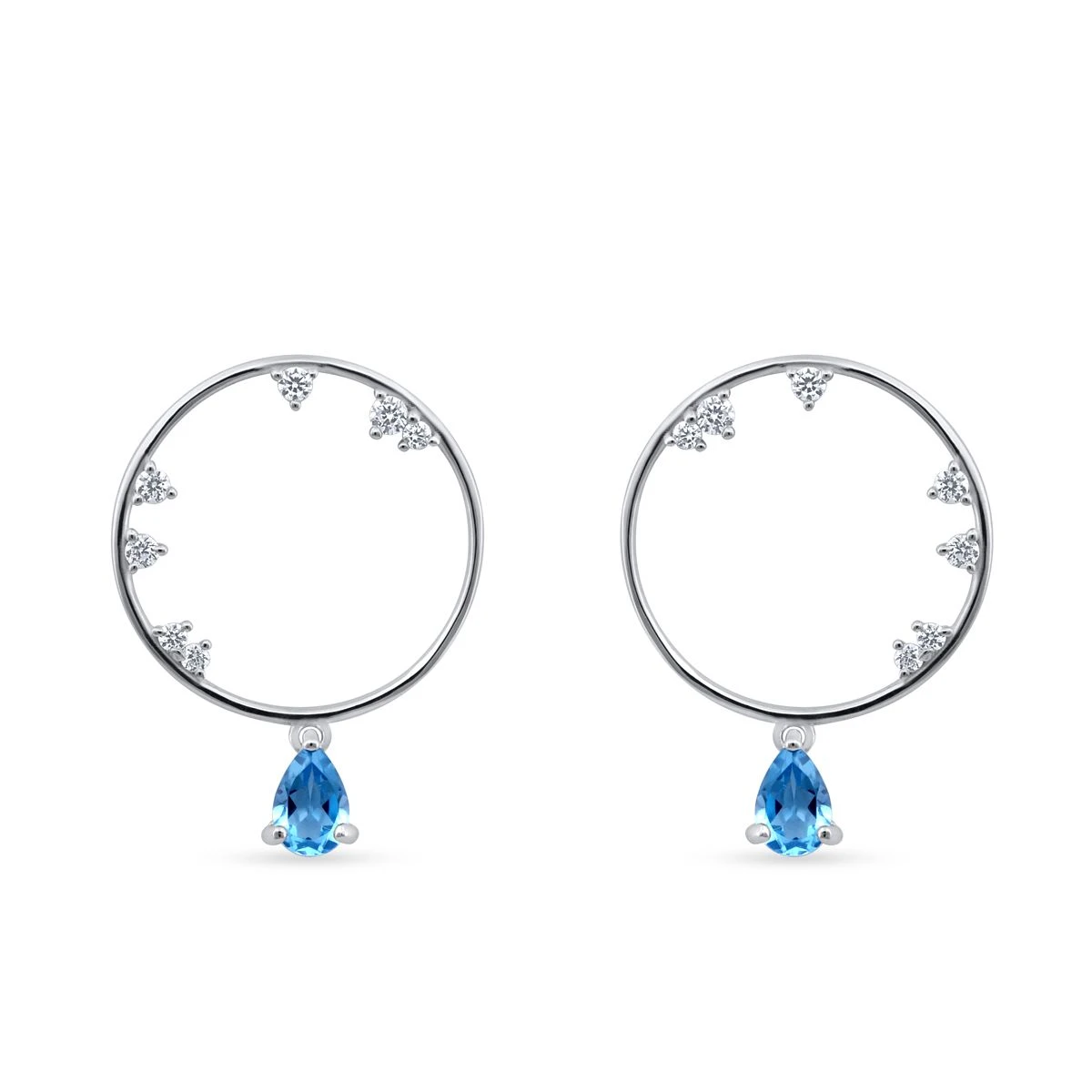Pandant din Argint Alb de 925 cu piatra Zirconia artificial de culoare ALB