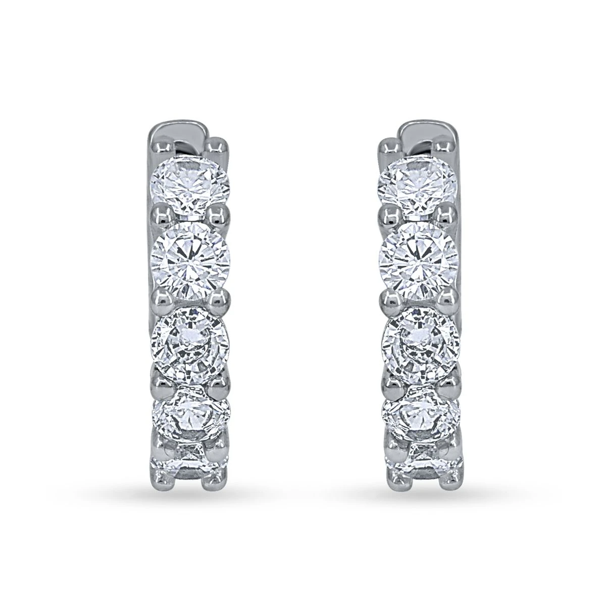 Cercei din Argint Alb de 925 cu piatra Zirconia artificial de culoare ALB