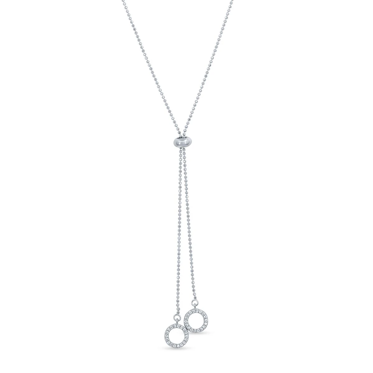 Colier din Argint Alb de 925 cu piatra Zirconia artificial de culoare ALB