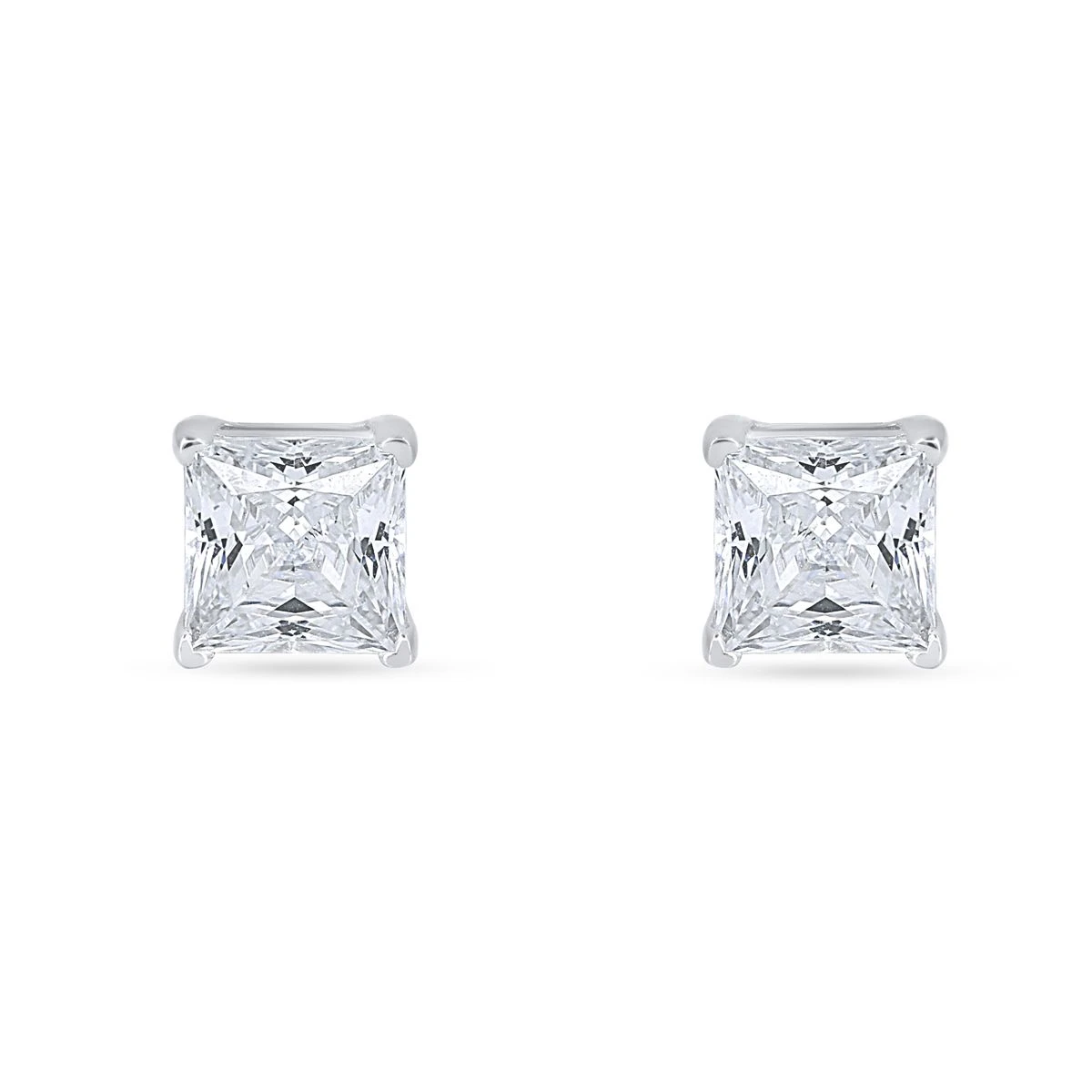 Cercei din Argint Alb de 925 cu piatra Zirconia artificial de culoare ALB