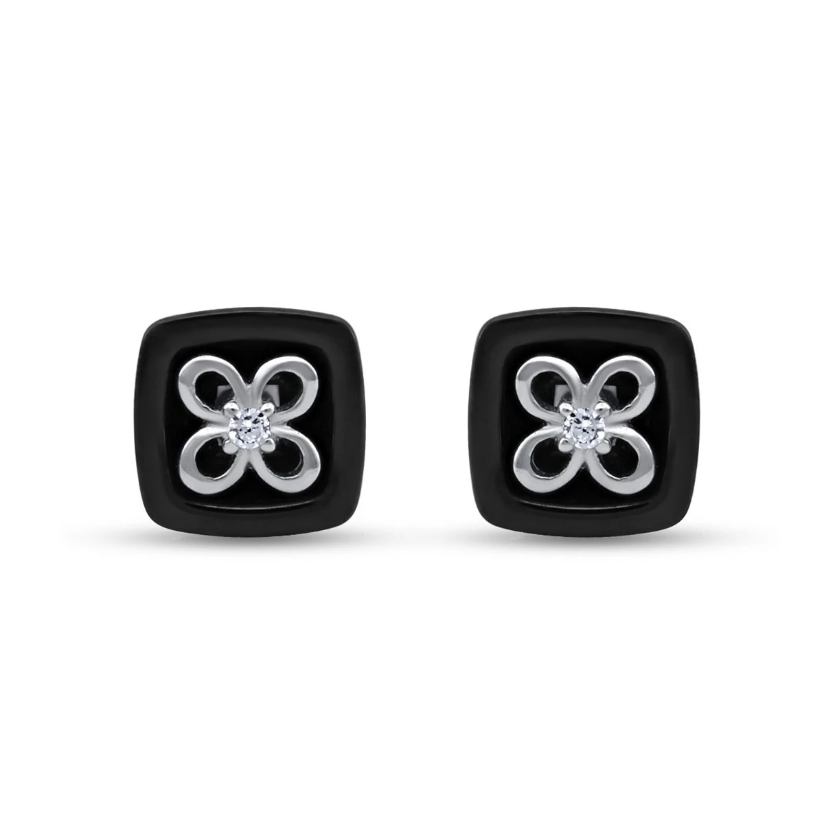 Cercei din Argint Alb de 925 cu piatra Zirconia artificial de culoare ALB