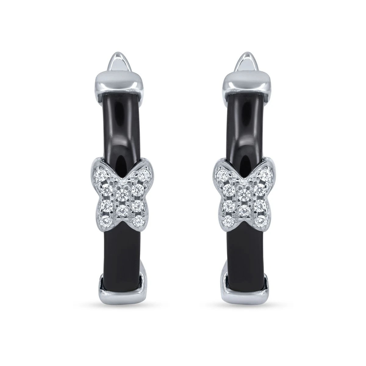 Cercei din Argint Alb de 925 cu piatra Zirconia artificial de culoare ALB