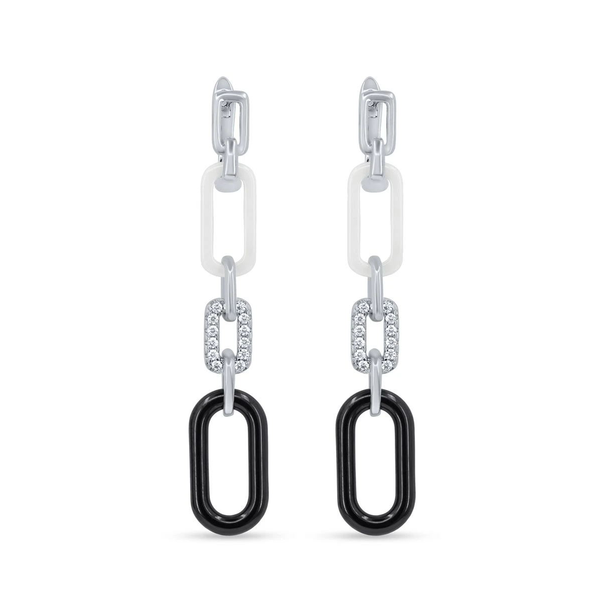 Cercei din Argint Alb de 925 cu piatra Zirconia artificial de culoare ALB