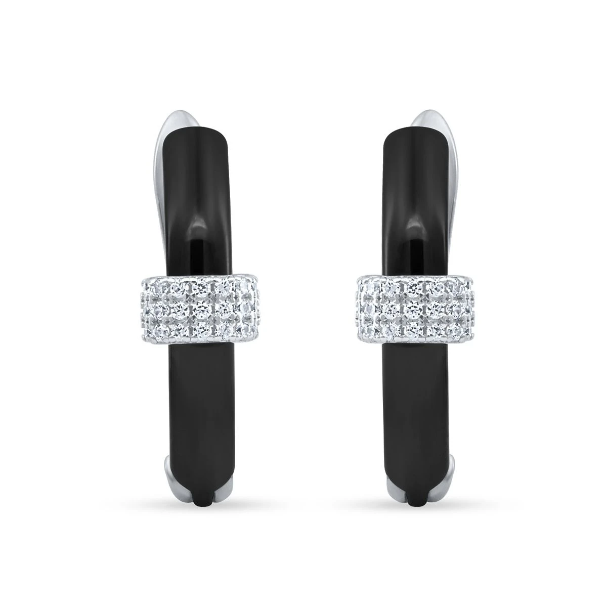 Cercei din Argint Alb de 925 cu piatra Zirconia artificial de culoare ALB