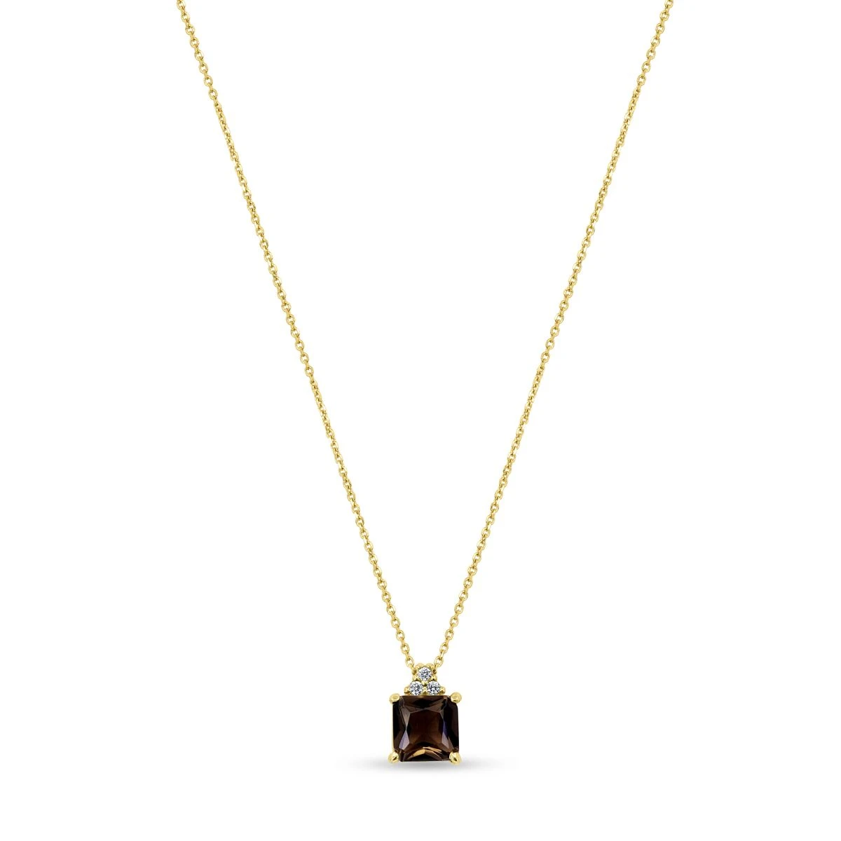 Lant cu pandantiv din Aur Galben de 14k cu piatra Zirconia artificial de culoare MARO