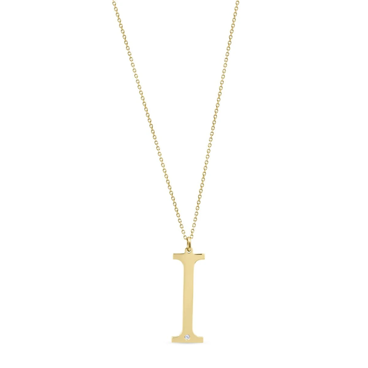Lant cu pandantiv din Aur Galben de 14k cu piatra Zirconia artificial de culoare ALB