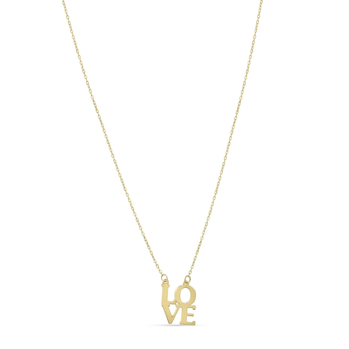 Lant cu pandant din Aur Galben de 14k cu piatra Zirconia artificial de culoare ALB