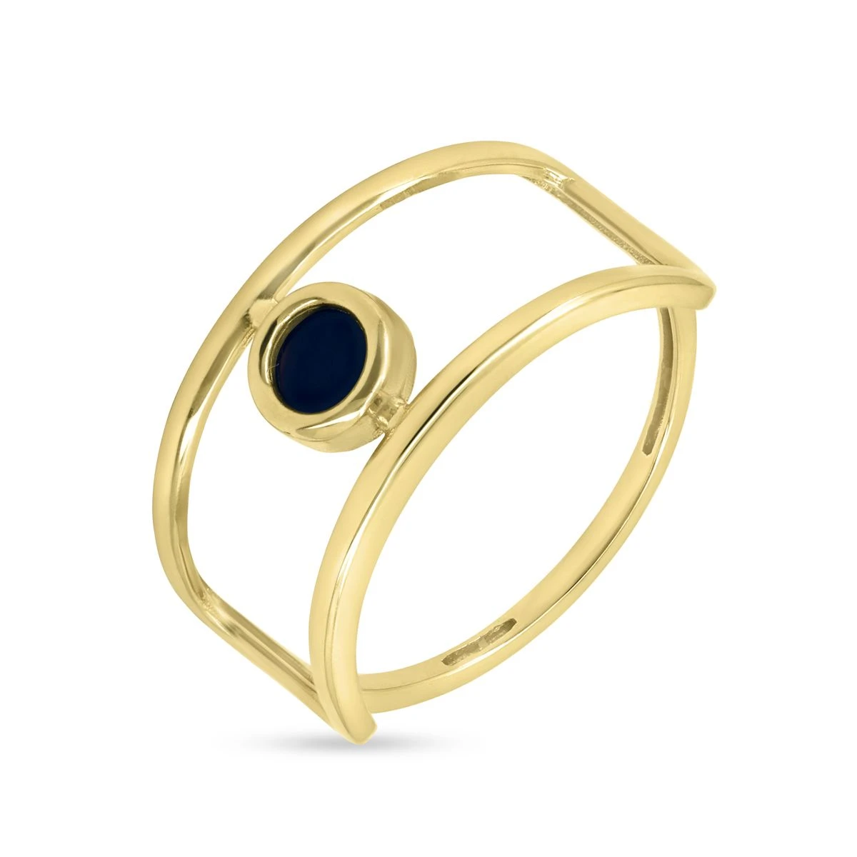 Inel din Aur Galben de 14k cu piatra Onix de culoare NEGRU