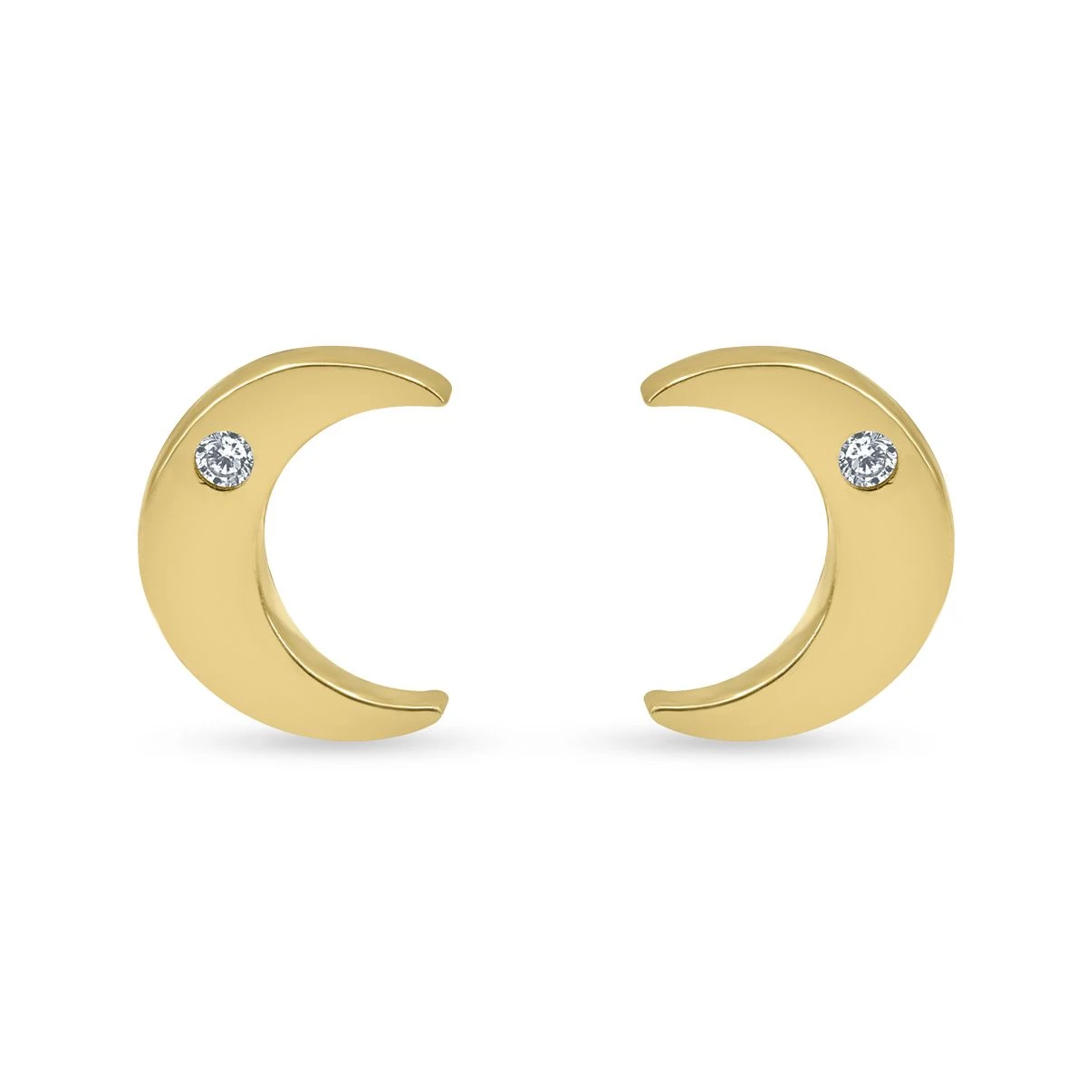 Cercei din Aur Galben de 14k cu piatra Zirconia artificial de culoare ALB