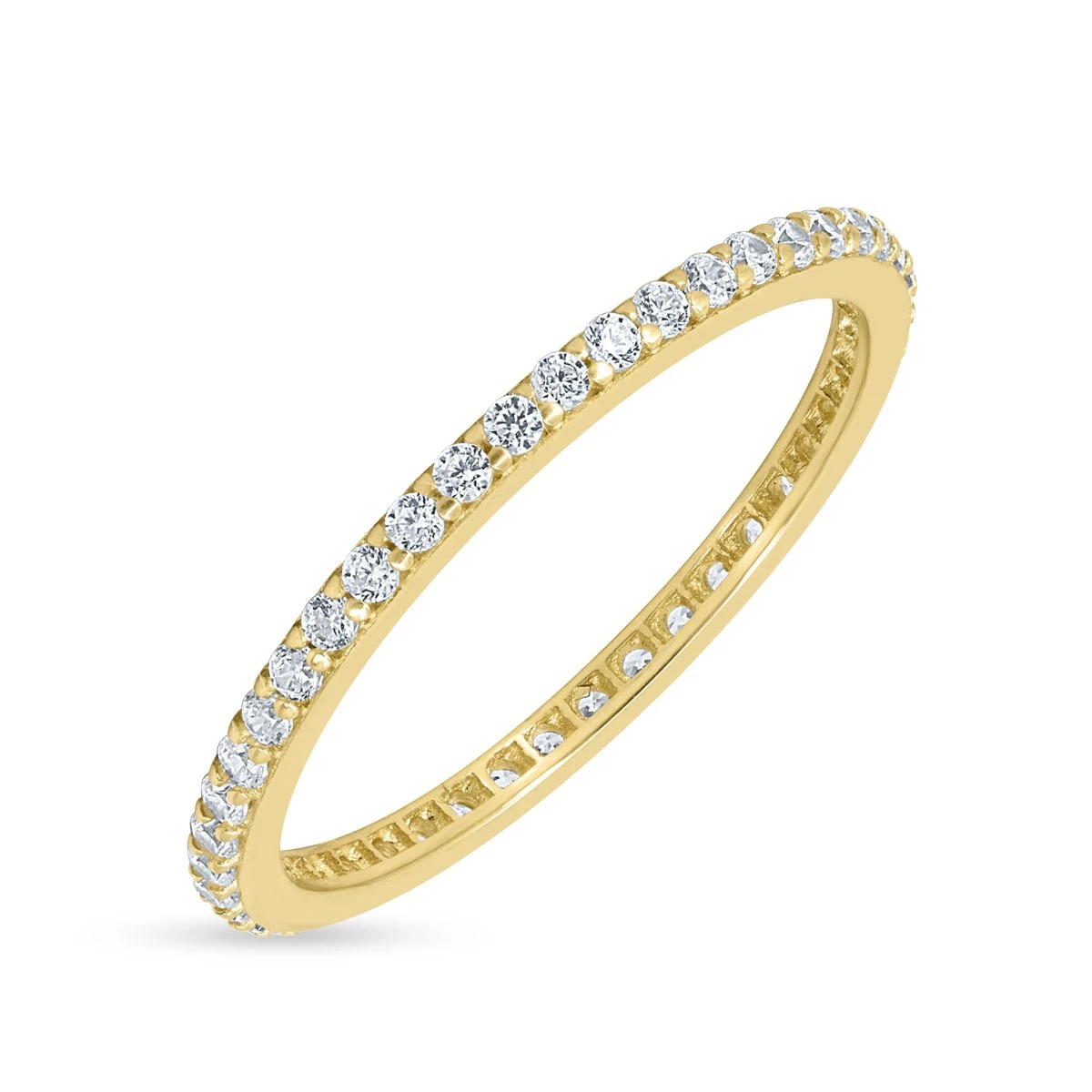 Inel din Aur Galben de 14k cu piatra Zirconia artificial de culoare ALB