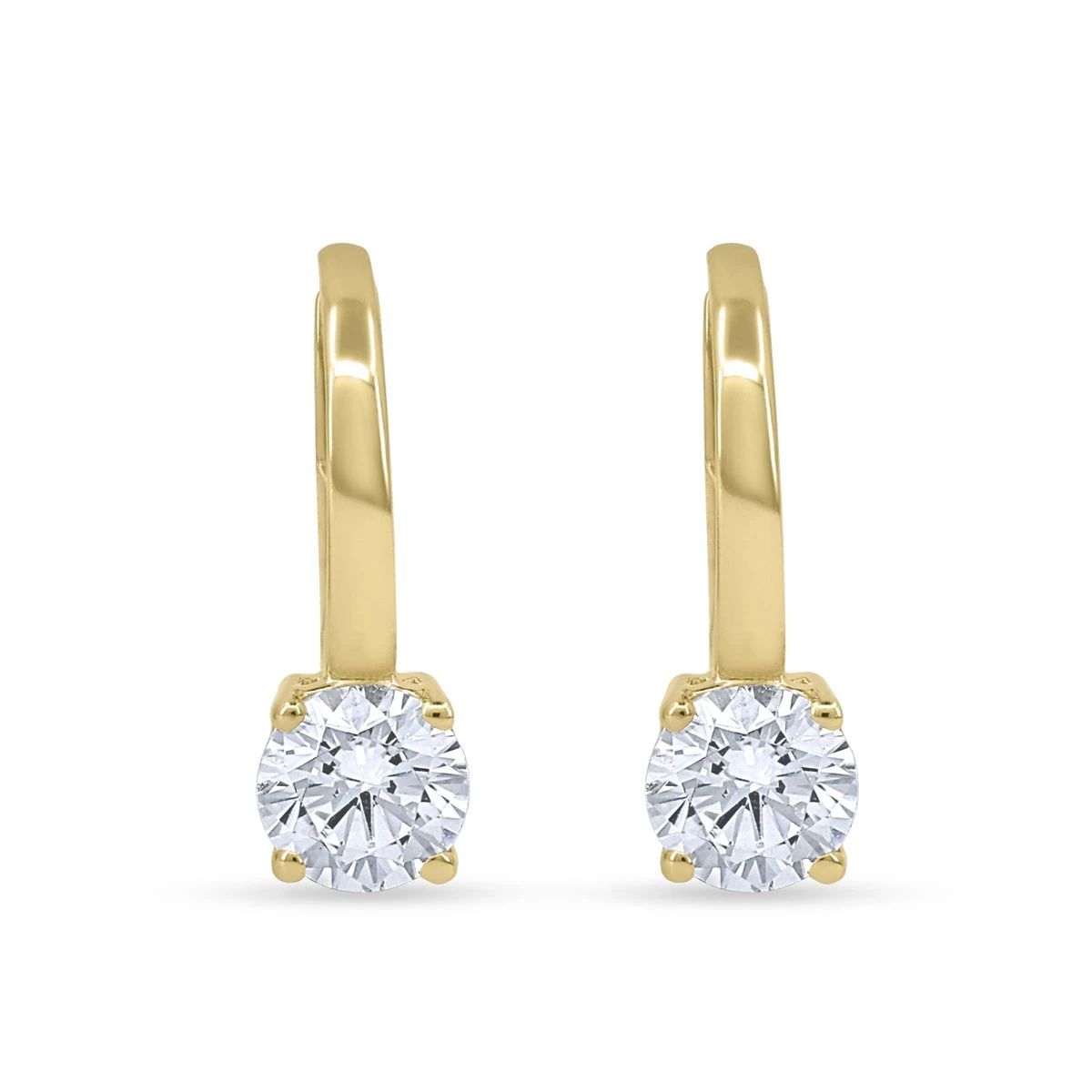 Cercei copii, din Aur Galben de 14k cu piatra Zirconia artificial de culoare ALB